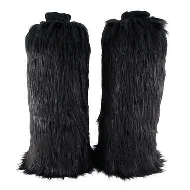 Faux Fur Boot Cover - Black